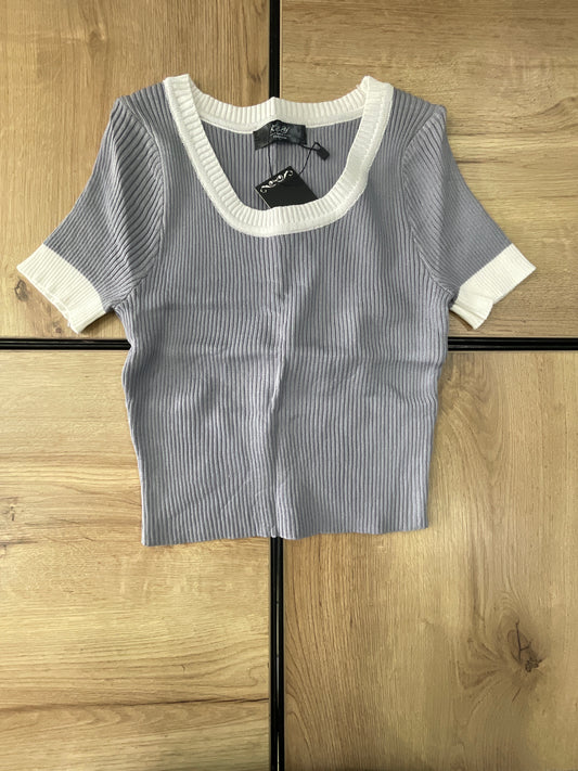 KNIT TOP FS GRIS