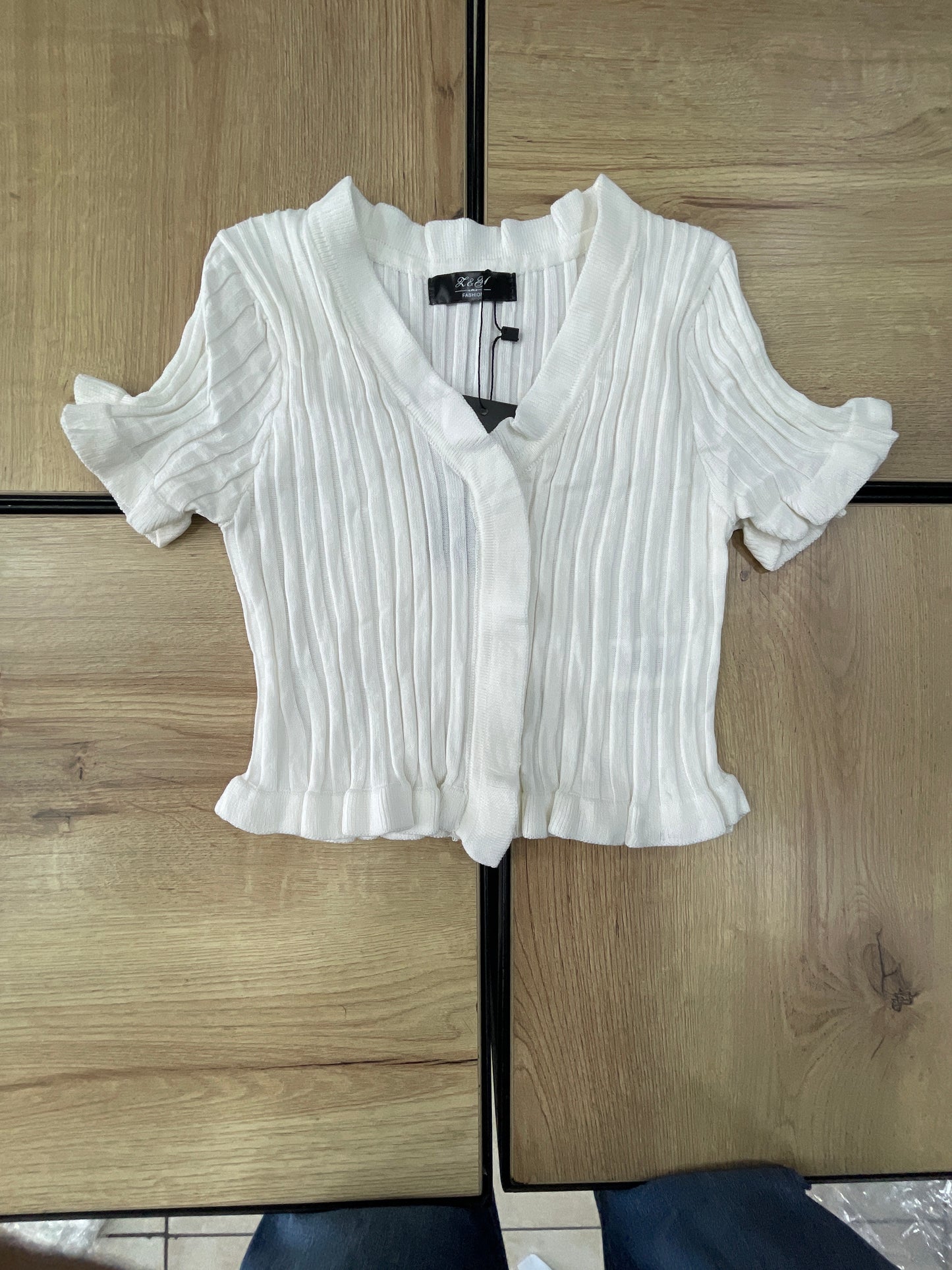 KNIT TOP LS BLANCO