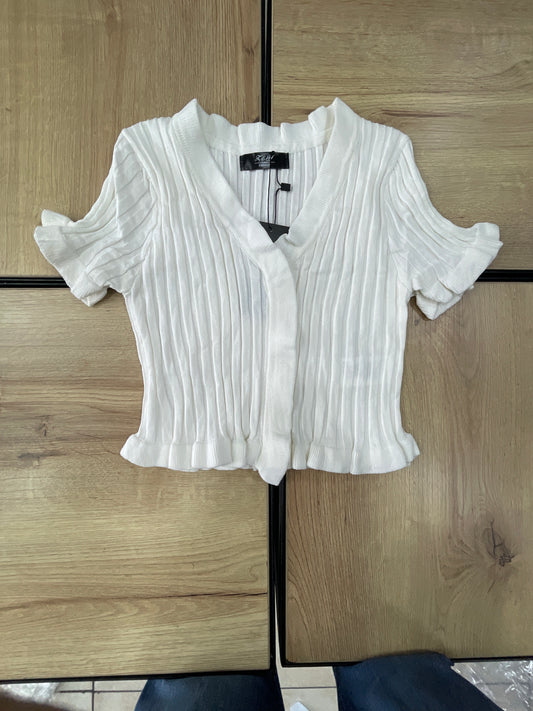 KNIT TOP LS BLANCO