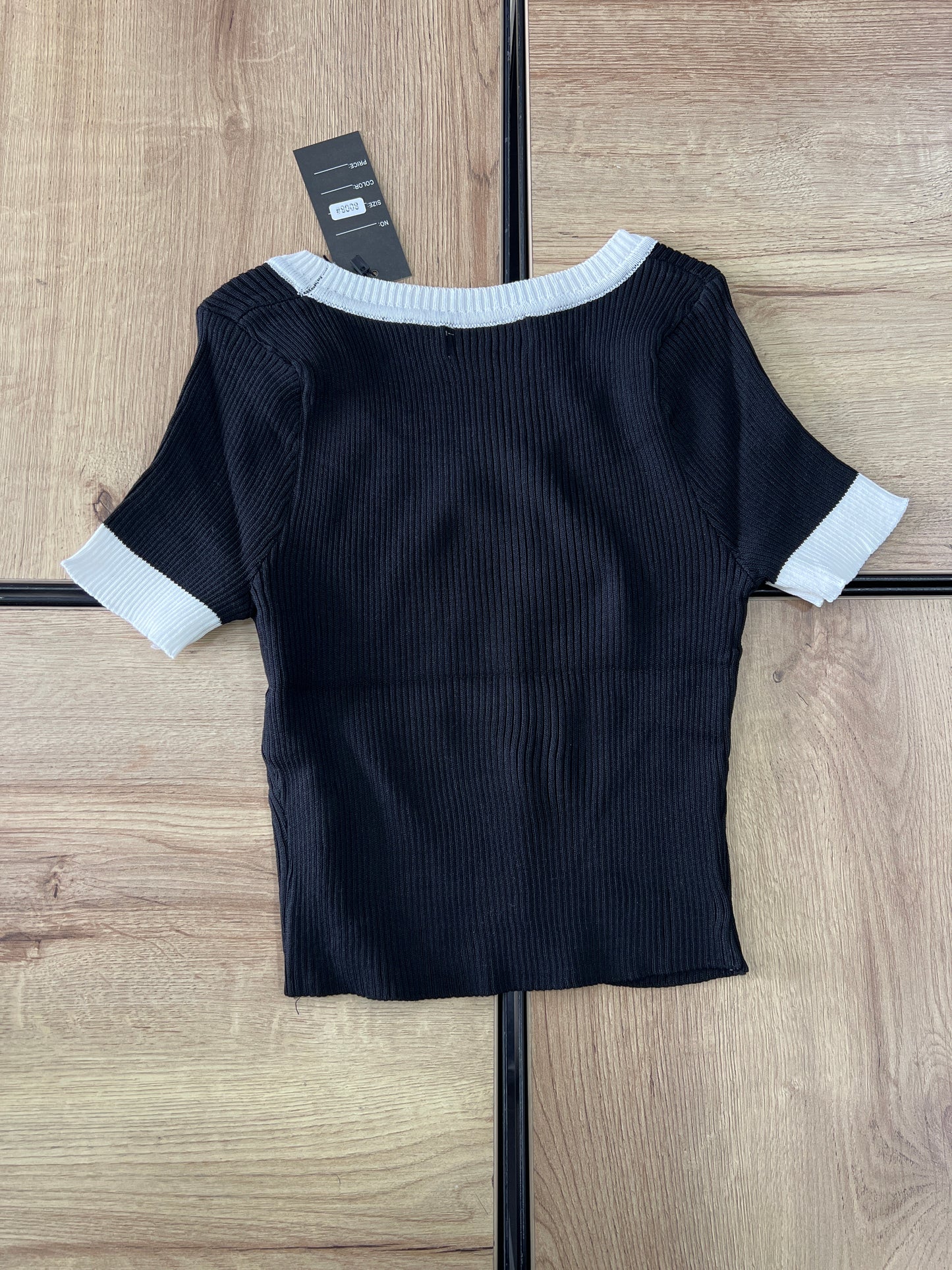 KNIT TOP FS NEGRO