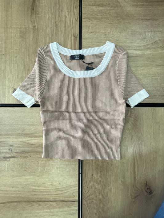 KNIT TOP FS BEIGE