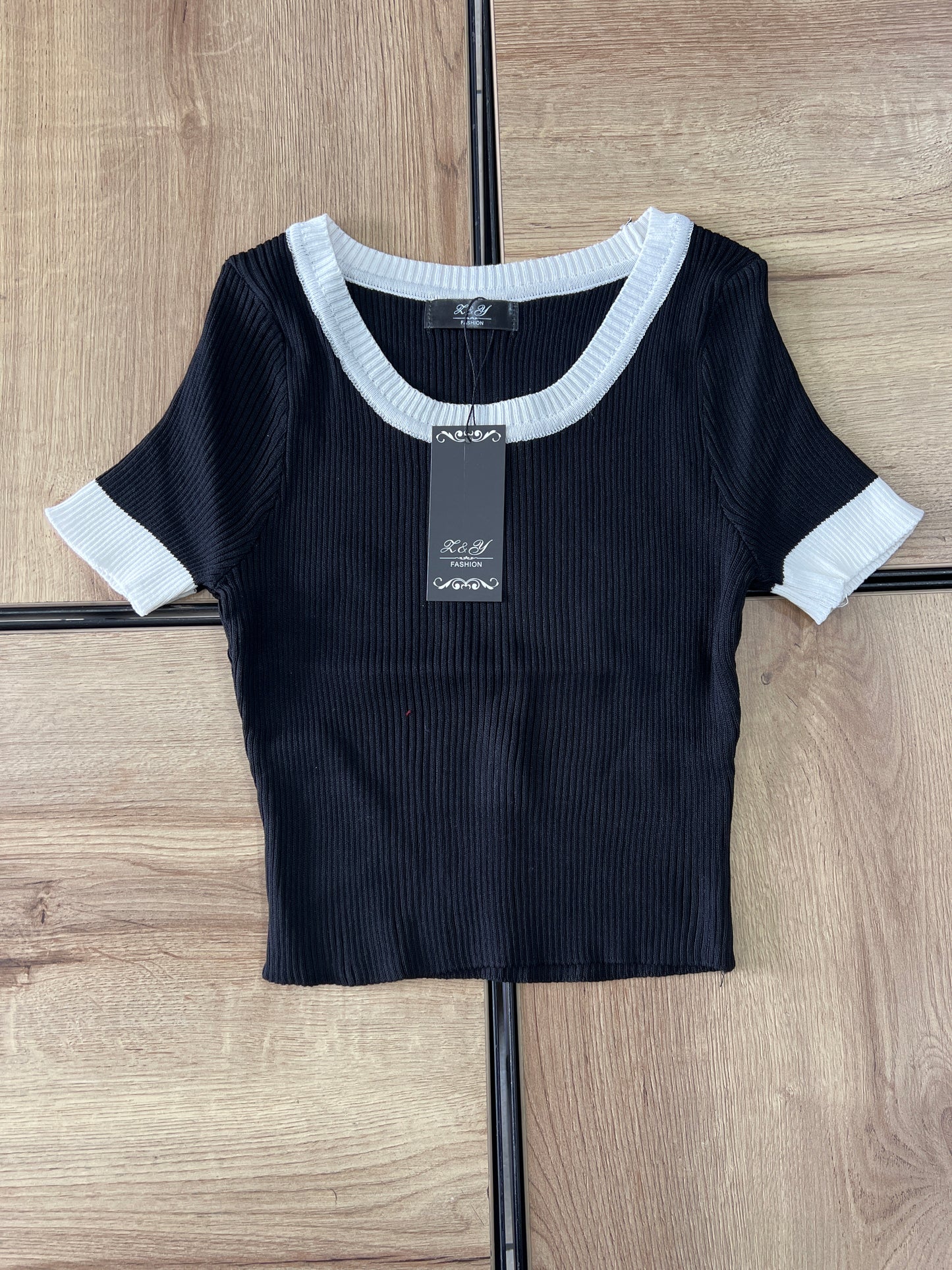 KNIT TOP FS NEGRO
