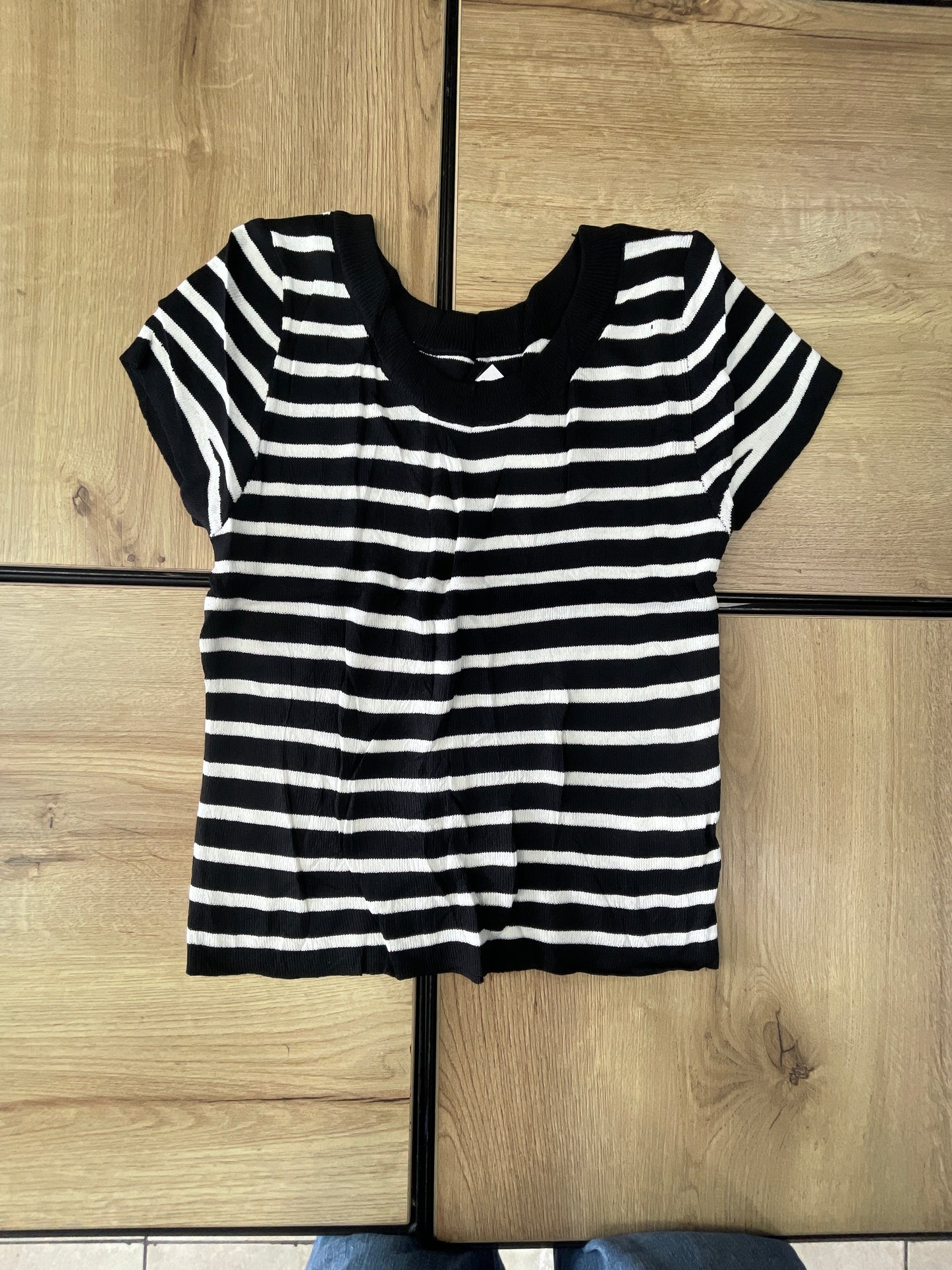 KNIT TOP ST NEGRO BLANCO
