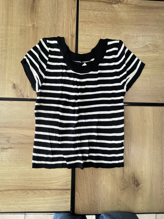 KNIT TOP ST NEGRO BLANCO