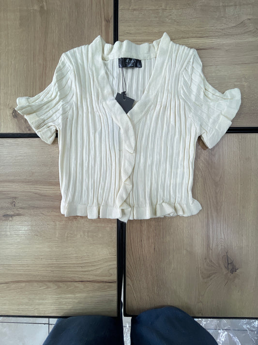 KNIT TOP LS BEIGE