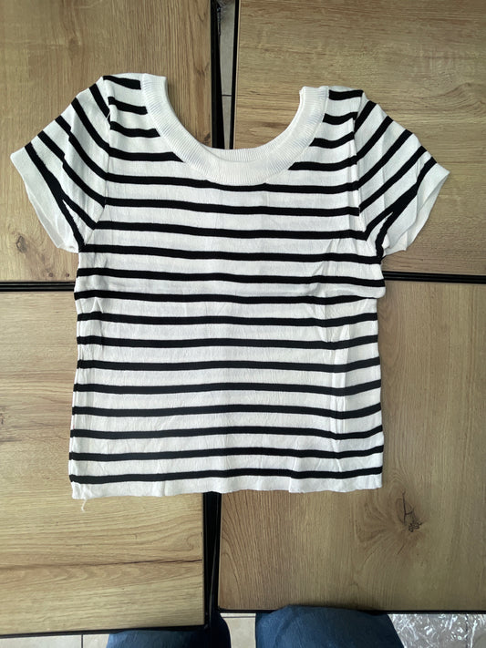 KNIT TOP ST BLANCO NEGRO