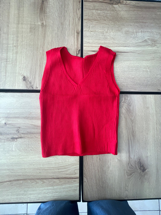 KNIT TOP SC ROJO