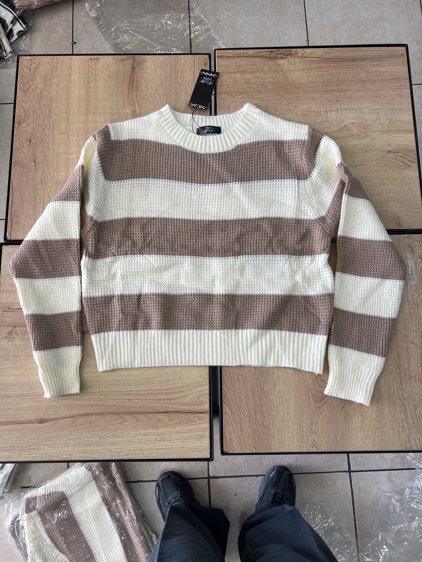 JERSEY HO BEIGE BLANCO