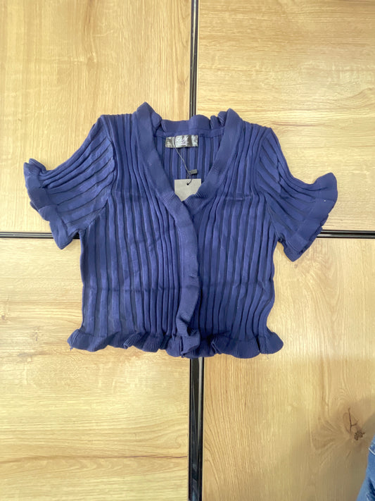 KNIT TOP LS AZUL