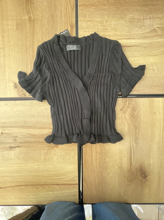 KNIT TOP LS NEGRO
