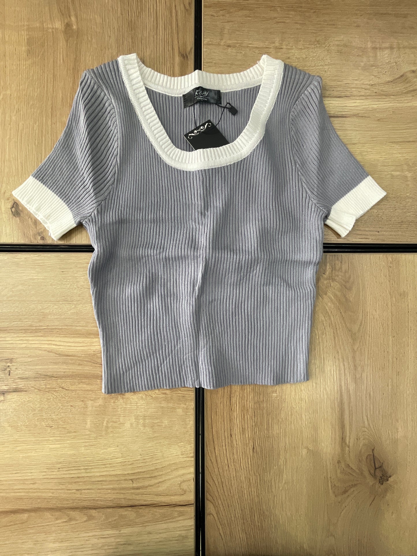 KNIT TOP FS GRIS