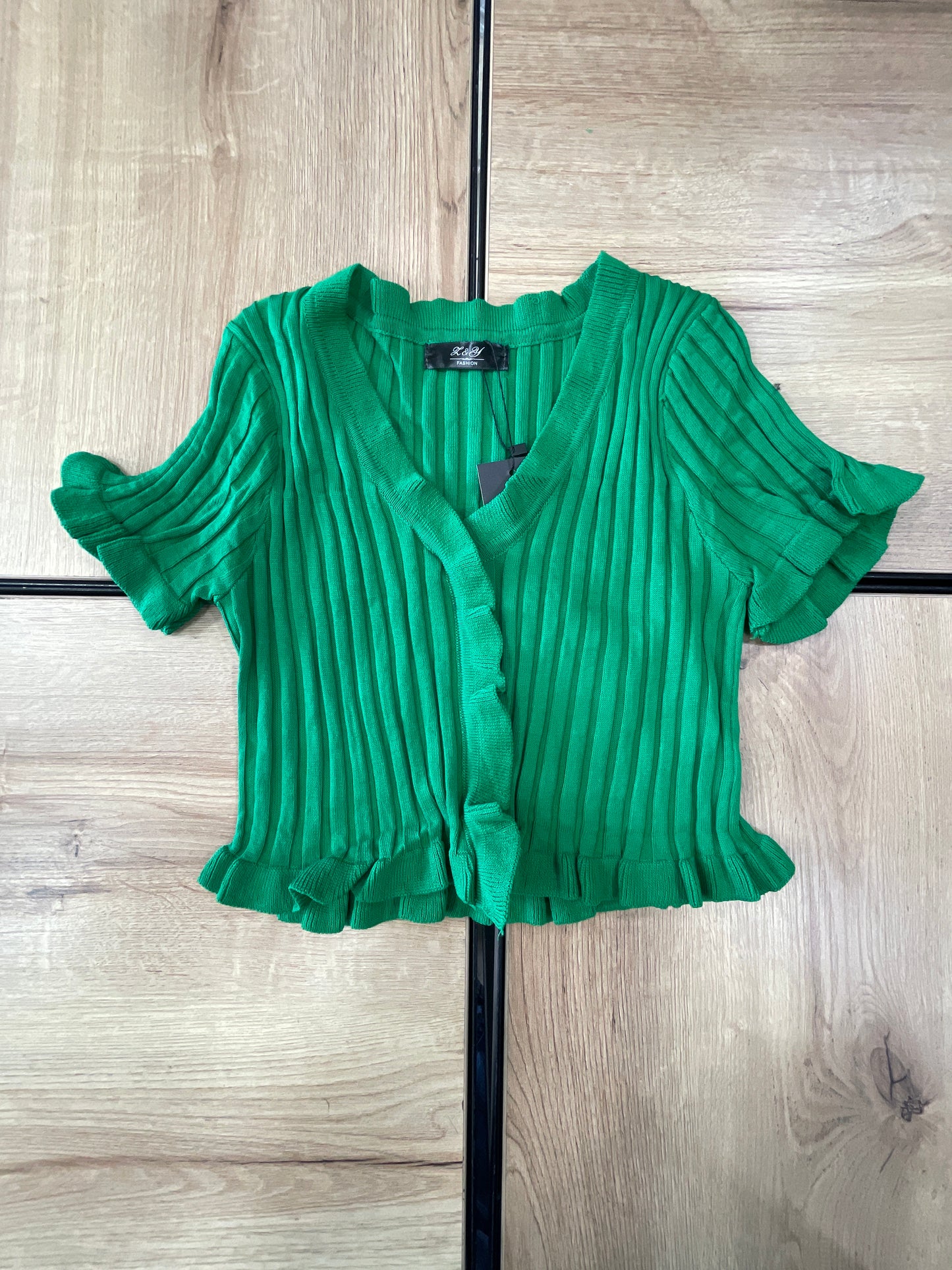 KNIT TOP LS VERDE