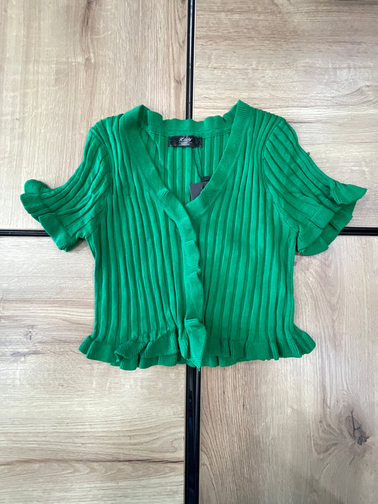 KNIT TOP LS VERDE